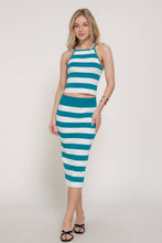 Load image into Gallery viewer, Stripe Cami Top & Midi Skirt Spring Sweater Set