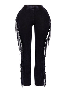 Fringe detailed pants