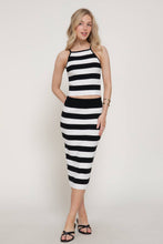 Load image into Gallery viewer, Stripe Cami Top &amp; Midi Skirt Spring Sweater Set
