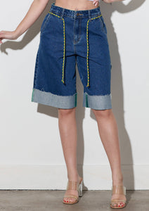 Cuff Up Jorts With Draw String