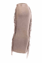Load image into Gallery viewer, Mineral washed fringed maxi skirt
