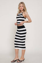 Load image into Gallery viewer, Stripe Cami Top &amp; Midi Skirt Spring Sweater Set
