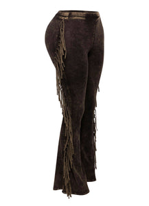 Fringe detailed pants