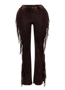 Fringe detailed pants